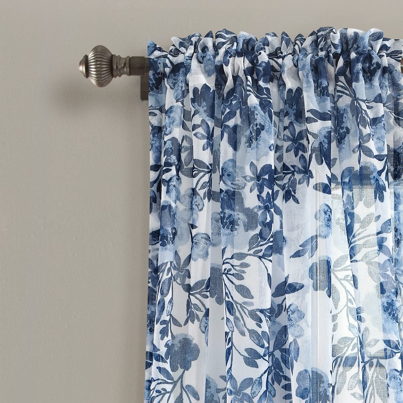 Lush Decor Tanisha Curtains - Sheer Window Panel Set -