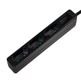 Faconet® 3-Way Socket Strip Narrow 1.5 m Connection Cable Black