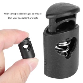 300Pcs Single Hole Cord Locks, Spring Plastic Cord Locks Nylon Clothing Accessories for Drawstring Clothing[L]Fasteners