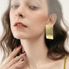 Solighter Chunky Gold Silver Rectangle Stud Earrings for Women Minimalist