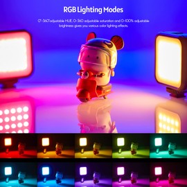 Godox LITEMONS LED6R RGB LED-Videolicht Wiederaufladbares Mini-Einfülllicht 3200K-6500K Dimmbar 13 Lichteffekte unterstützen die magnetische Adsorption mit 3 Kaltschuhhalterungen für Vlog Live