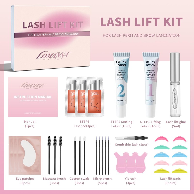Lomansa Lash Lift Kit, Eyelash Perming Kit, Brow Lamination Kit,