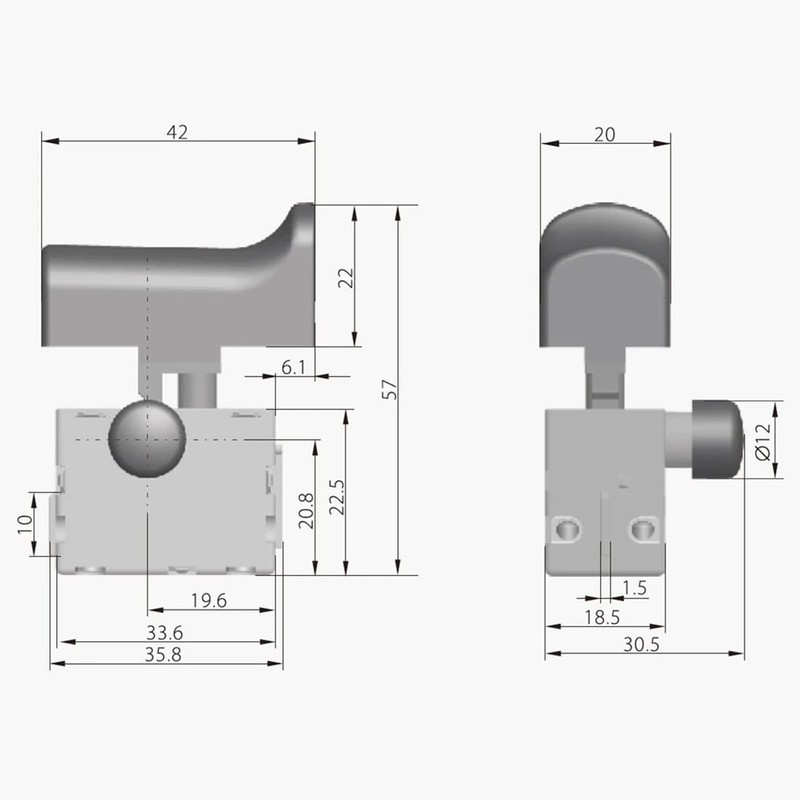 HQRP Trigger Pushbutton Switch Compatible with Kedu HY15DB for Power