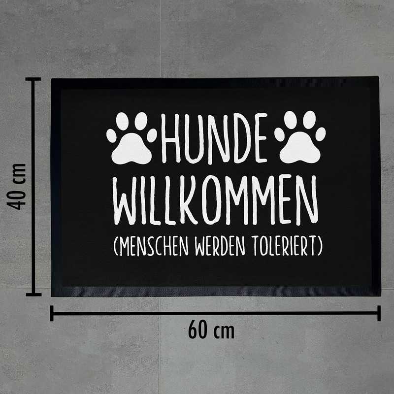 Trendation - Dog Doormat Saying Gift Dog Owner Dogs Welcome