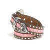 ARIAT Youth Girls Floral Lace Inset Studded Belt, Brown/Pink, 20