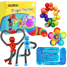 Sensory Travel Toys for Toddlers 6PC Autism Fidget Toy Pack Airplane Travel Activities Essential Busy Toy Quite Figette Classroom Prizes ADHD Autistic Easter Basket Stuffers for Kid Age 2 3 4 5 6 7 8