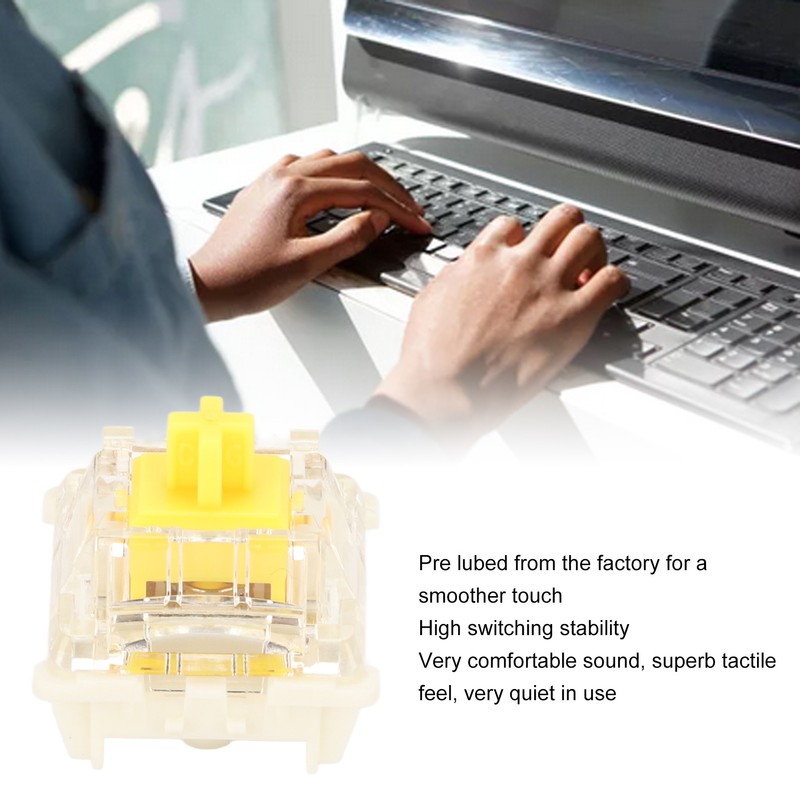 45Pcs Mechanical Keyboard Switches Waterproof Backlight Silent Linear Mechanical Key