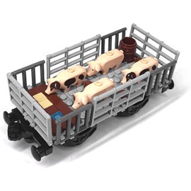 TRavesty City Farm Railway Car Building Blocks Kit, Animal Train Model Kit, Technology City Freight Train Kit, Cargo Container, Freight Train, Passenger Train Model Building Blocks, Compatible with