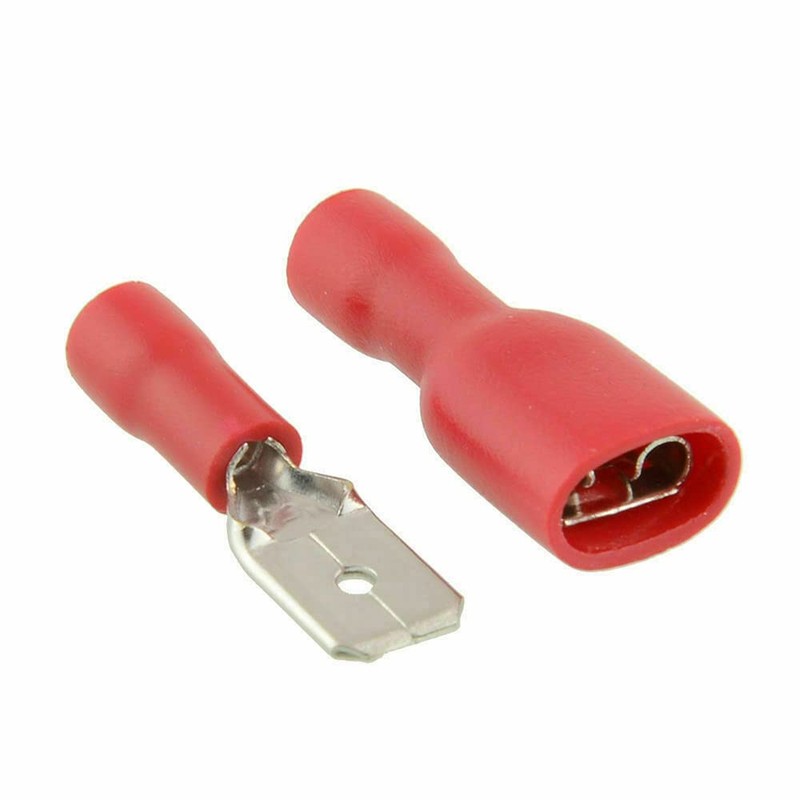 100Pcs Assorted Electrical Wire Connector Insulated Spade Crimp Terminals Set