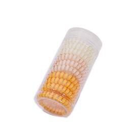 canjoyn 10 Pcs Rubber Spiral Hair Ties Elastic Hair Bands No Crease Coil Hair Tie Ponytail Holders Hair Coils Phone Cord Hair Ties for Women Thick Hair (Yellow)