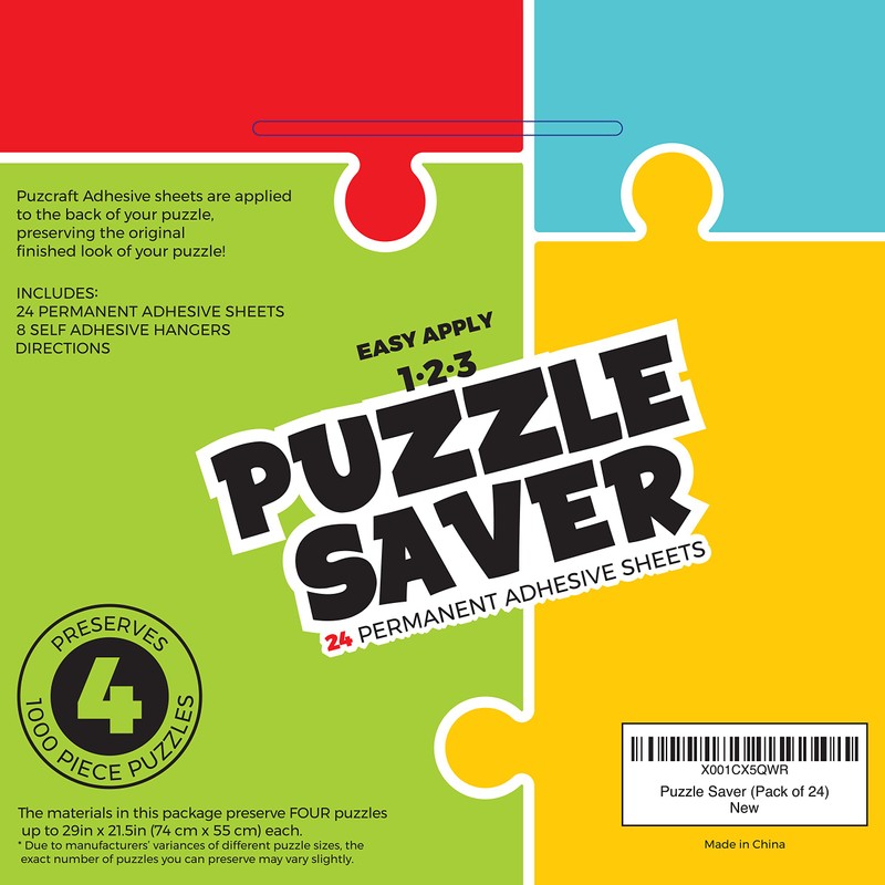 Puzcraft Puzzle Saver Adhesive Sheets (24 Sheets) Easiest Alternative to