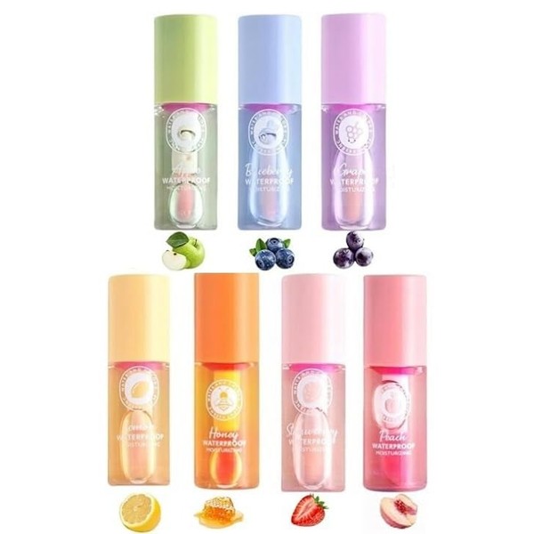 7pcs Hydrating Lip Oil Set,Magic Colour Changing Long Lasting Lipgloss,Lip