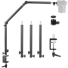 HEMMOTOP Overhead Camera Mount Arm Stand,Flexible Magic Arm with Super Clamp Max