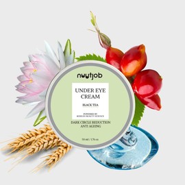 NUUTJOB Under Eye Gel for Dark Circles Puffiness Fine Lines Wrinkles Anti Aging Eye Cream with Vitamin E Black Tea Snail Mucin Mulberry Extract Hydrating Formula – 1.01 fl oz