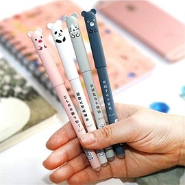 8 Cute Pigs, Panda Erasable Gel Pen, Cartoon, Erasable, Easy to Rub, Magic Rub Gel Pen, Cute Ballpoint Pens, Black