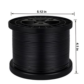 FOLUXING 600Ft Black Vinyl Coated Wire Rope,1/16 Inch Coated to 3/32 Inch,304 Stainless Steel for Globe String Lights Hanging,Outdoor Light Guide Wire,DIY Balustrades