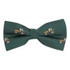 King & Priory Dark Green Herringbone Embroidered Tractor Bow Tie