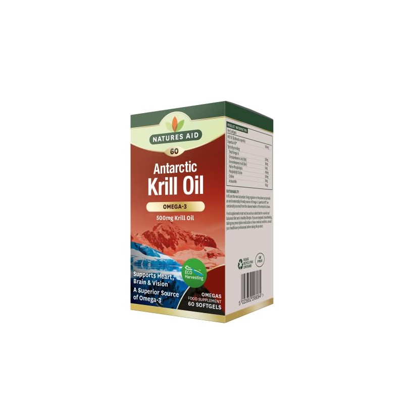 Natures Aid 500mg Krill Oil Capsules - Pack of 60