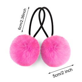 XZEIT 16 Pieces Pom Hair Ties Pompom Ball Elastic Hair Band Fur Ball Fluffy Ponytail Holders for Women Girl Kids Hair Accessories (8Color)