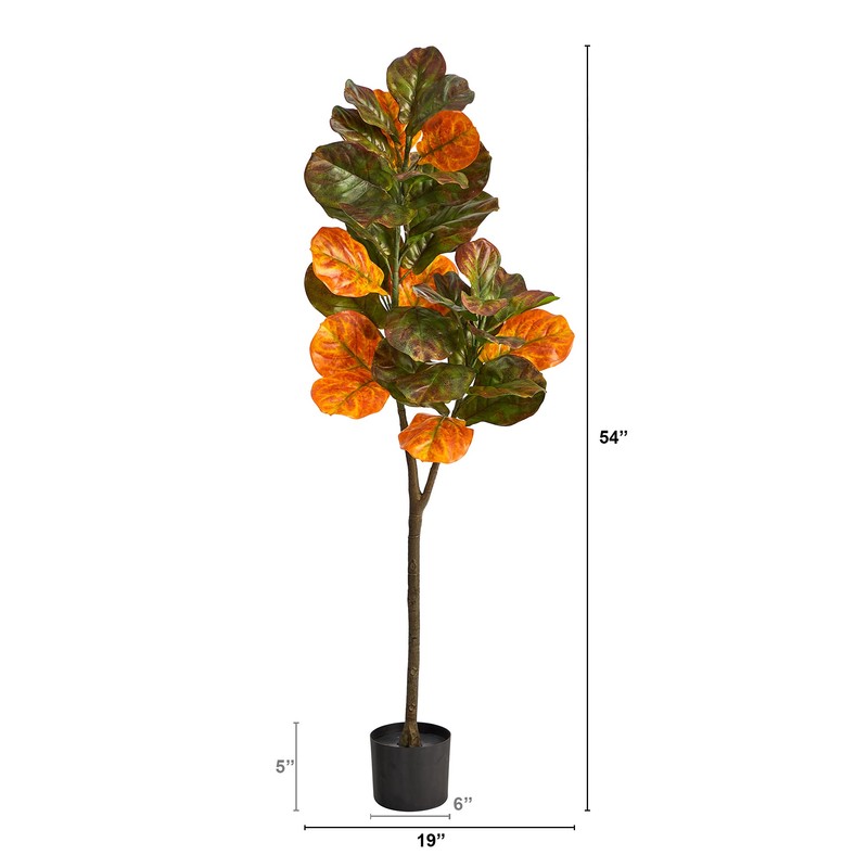 Nearly Natural 4.5ft. Autumn Fiddle Leaf Artificial Fall Tree