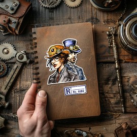 GLOBLELAND Steampunk Gentleman Clear Stamps for Cards Making Gear Clear Stamp Seals 5.83x8.27inch Transparent Stamps for DIY Scrapbooking Photo Album Journal Home Decoration