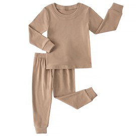 Kids Thermal Underwear Set Toddler Winter Base Layer Ultra Soft Long Johns for Little Boys Girls (Coffee,4Years)