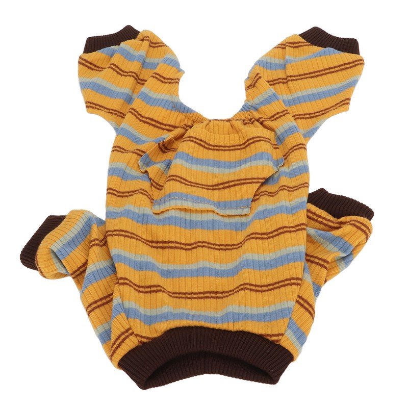 Striped Dog Pajamas Soft Stretchy Warm 4 Legged Puppy Jumpsuit
