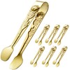 HINMAY 6PCS Mini Serving Tongs 4 Inches Small Rose Sugar