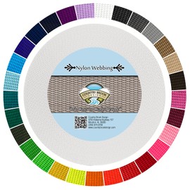 Country Brook Design - 3/8 Inch Heavy Duty 100% Real Nylon Webbing - 25+ Vibrant Colors (White, 10 Yards)