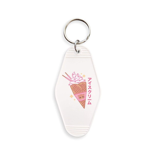 TeesAndTankYou Cute Kawaii Ice Cream Vintage Style Motel Keychain Key