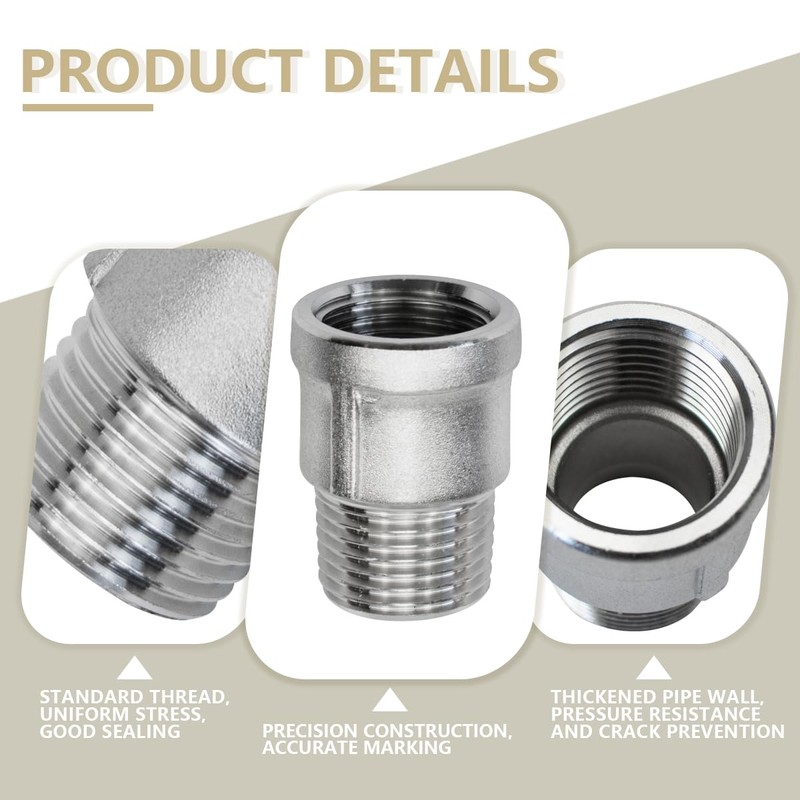 Bwintech 6 Pcs 1/2" Male to 1/2" Female BSP Thread