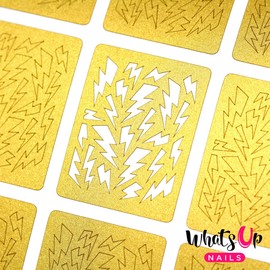 Whats Up Nails - Lightning Bolts Vinyl Stencils for Nail Art Design (1 Sheet, 12 Stencils)