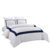 OSVINO 3 Pieces Microfiber Simple Line Style Duvet Cover and