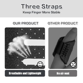 Wisesso Trigger Finger Splint, Finger Brace for Broken/Straightening/Arthritis/Trigger Finger, Breathable Finger Sleeves for Middle/Ring/Index Finger, Black, 4pcs
