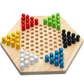 NACOOL Juego de Mesa, Juego de Estrategia, Damas Chinas, Juego de Mesa de Damas Chinas, Tablero de Estrategia de Damas Chinas, Ideal para interactuar con Familiares y Amigos, Seguro y Duradero.
