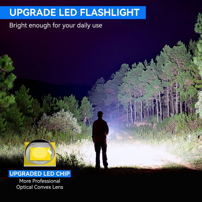 LETMY Tactical Flashlight - 2 Pack LED Flashlights High Lumens
