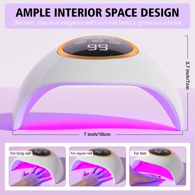 72W UV LED Nail Lamp, 2026 New Upgrade UV Light