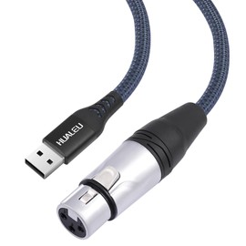 HUALEU 3.3Feet USB to XLR Female Microphone Cable,XLR Female to USB Mic Link Converter Cable for Microphones or Recording