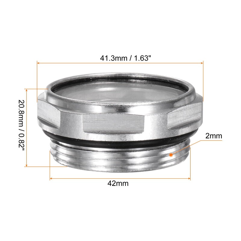 HARFINGTON 2pcs Air Compressor Oil Sight Glass 42 x 2mm