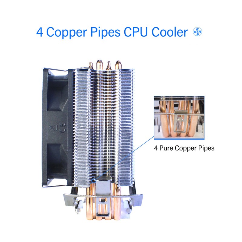 CPU Heatsink Copper and Aluminum 4 Heat Pipes 12mm RGB