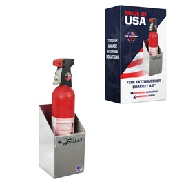 Pit Posse 529 Fire Extinguisher Holder Aluminum Enclosed Race Trailer Shop Garage Storage Organizer - Made in USA-Holds Extinguishers Measuring up to 4.5" Inches Wide - Fire Hazard Safety
