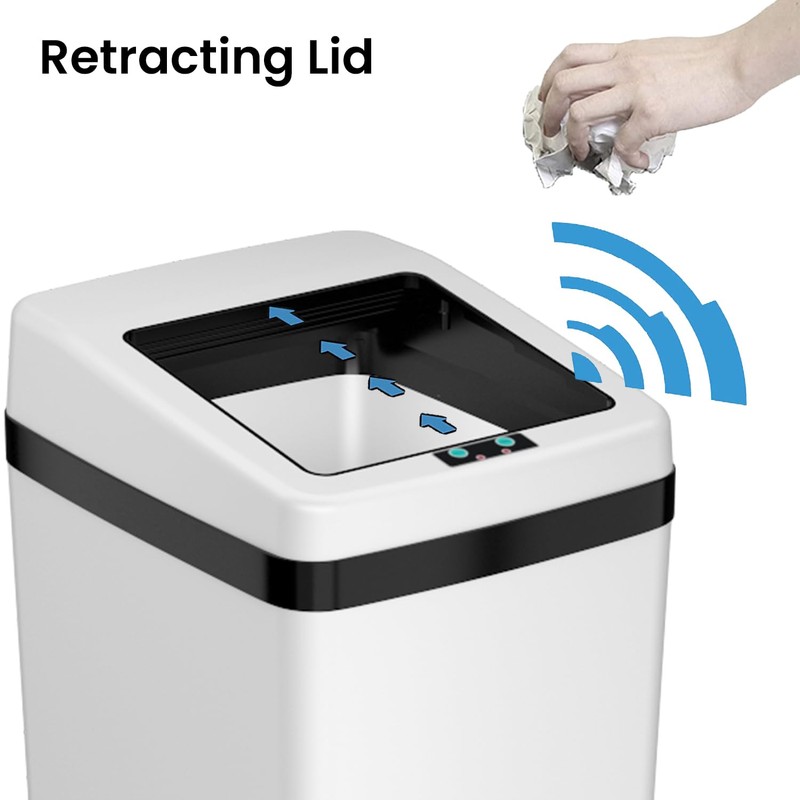 iTouchless 14 Gallon Slide Open Lid Kitchen Trash Can with,
