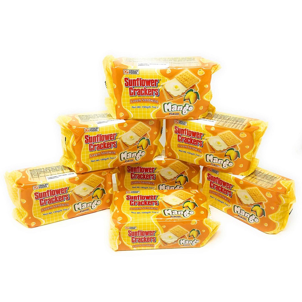 Croley Foods Sunflower Crackers, Mango Cream Sandwich, 6.7 oz (190g), 7-Pack