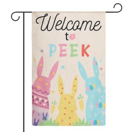 Gosknor Easter Flag, 45 x 30 cm, Colourful Garden Flag with Bunny, Double-Sided Easter Flag for the Yard as Decoration for Outdoor Use in the Holiday Garden