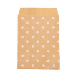 Airssory 100 Pcs 6x4 Inches Eco Friendly Recycled Dot Pattern Brown Kraft Paper Lunch Bag No Handles Storage Bags for Food Homemade Popcorn Snacks Arts & Crafts Projects