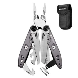 BIBURY Multitools Pliers, Titanium Plating Multi-Tool, 18 in 1 Multifunction Pliers, Stainless Steel Multitools with Nylon Pouch, Ideal for Camping, Outdoor, Repairing, Hiking - Gift for Men