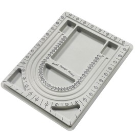 HAIKING Bead Design Board, 1 PCS Gray Flocked DIY Beading Tools for Bracelet, Necklace, Jewelry Making (24 x 32cm/9.44 x 12.59in)