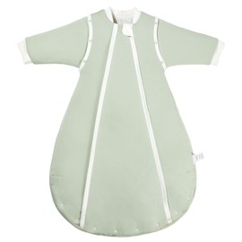 LITTLE SPUD Thermostatic Sleep Sack 12-18 Months, TOG 2.5 Infant Wearable Blanket for Winter, 100% Cotton Baby Sleeping Bags with Detachable Sleeves, Large Size, Green