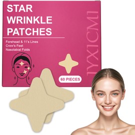 IyxicmI Wrinkle Patches for Face Overnight, Anti- Wrinkle Face Tape, Facial Myofascial Lift Tape for Skin, Pre Cut Kinesiology Tape for Face, Forehead Frown 11's, Crow's Feet, Nasolabial Folds 60 PCS