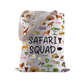 BLUPARK Safari Squad Tote Bag Safari Squad Lover Gift Safari Journal Shopping Bag Wild Life Lover Gift Safari Tripping Gift, Safari Squad